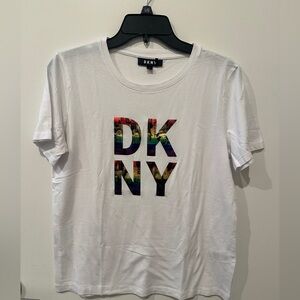 DKNY Graphic Tee Top NYC Print White Size M